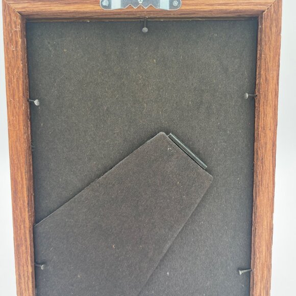 Vintage Framed Oval Victorian Girl & Doll Illustration 8 x 6 .5”Wood Frame - Picture 2 of 5